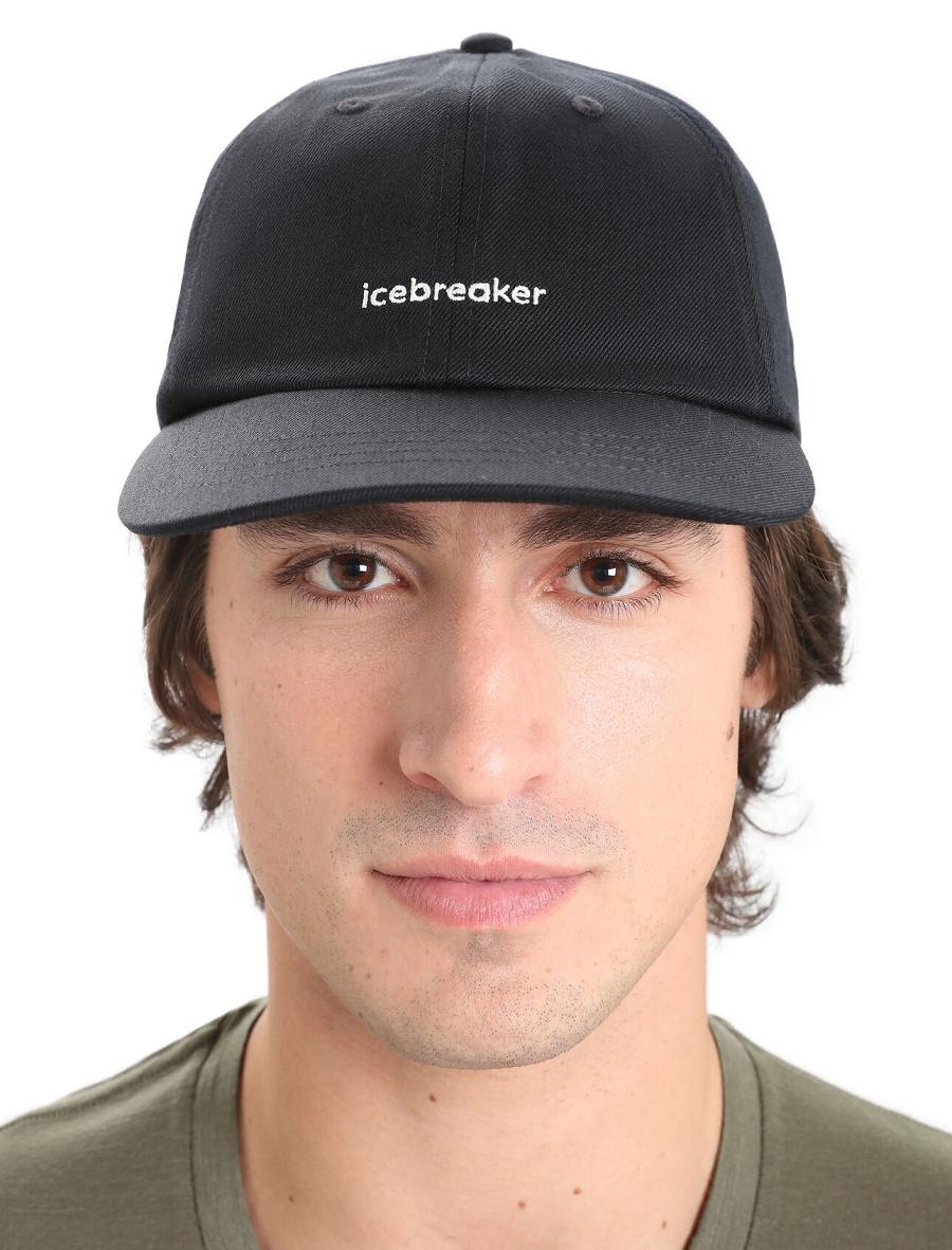 Black Men's Icebreaker Unisex Merino 6 Panel Hats | USA 1096SGLO